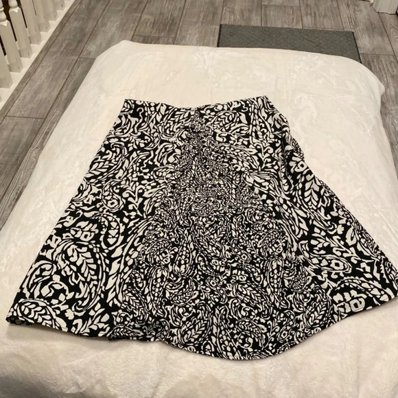 Zara Black white pattern tassel tie maxi skirt 16632 - Picture 14 of 15